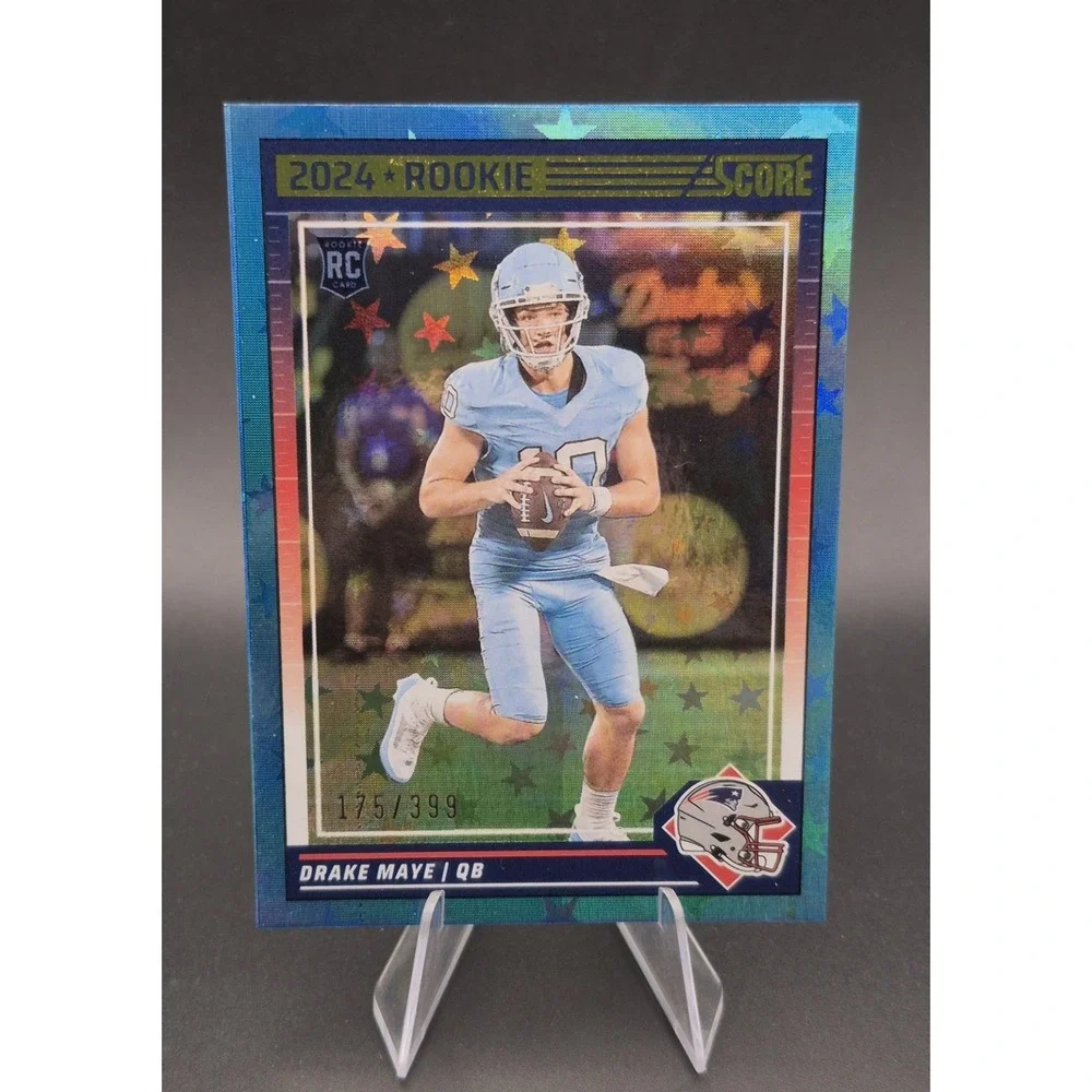 2024 Panini Score Drake Maye #303 Rookie Blue Stars /399 SP New England Patriots